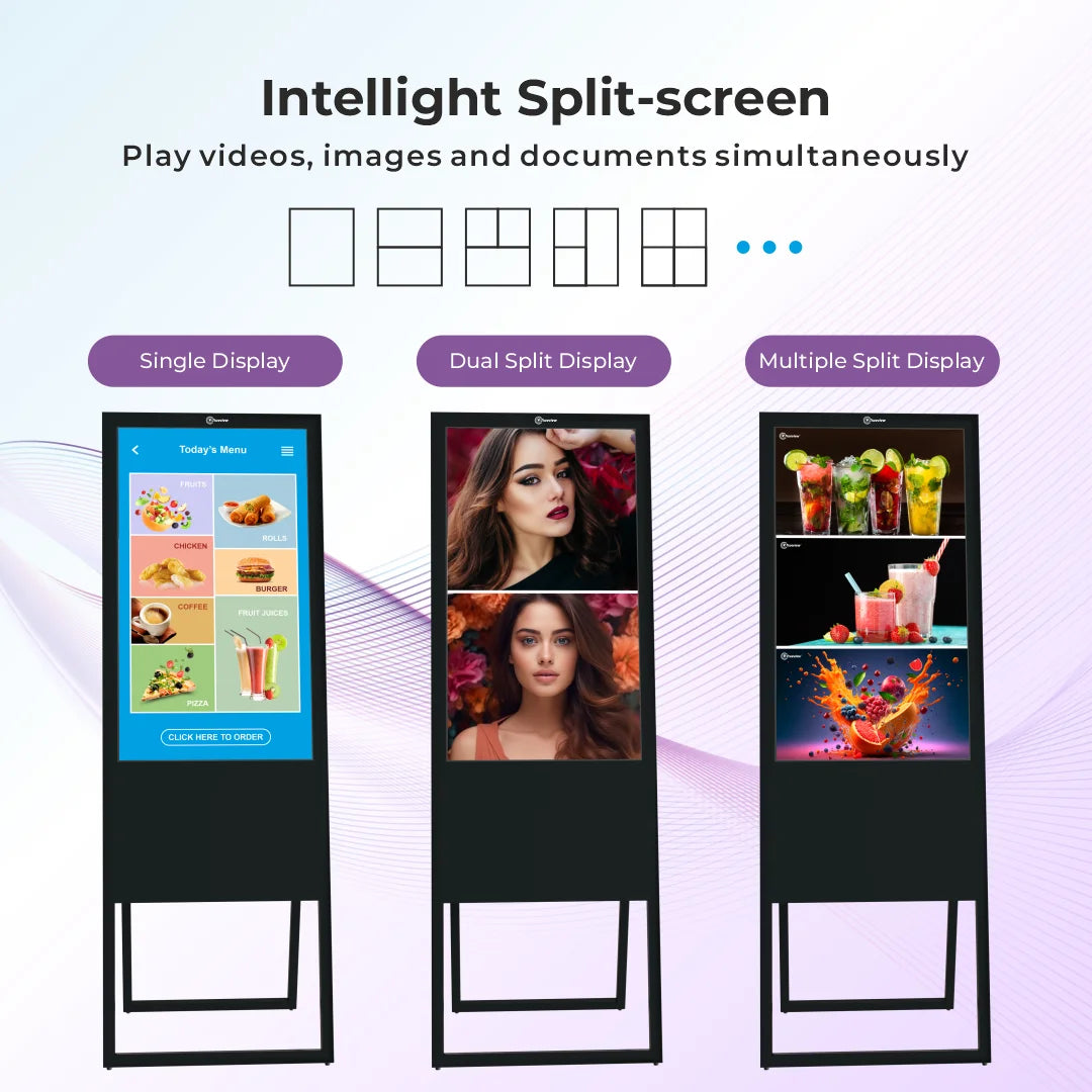 T291101-A E Series 43 Inch A-Type Floor Mount Digital Signage Display | Android 9 | 2GB RAM + 16GB ROM | Non-Touch | Indoor Commercial Advertising Display