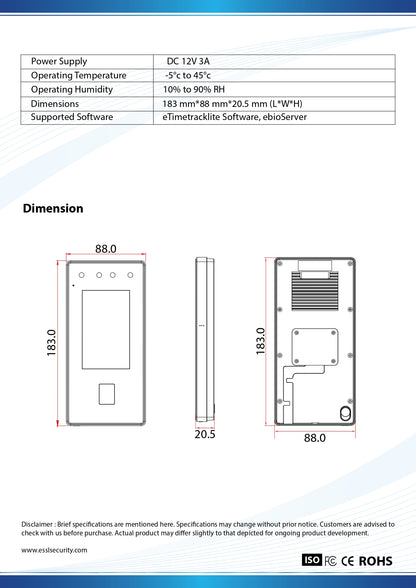 NAVKAR SYSTEMS Essl AI FACE ERIS with FACE and Finger Biometric Machine