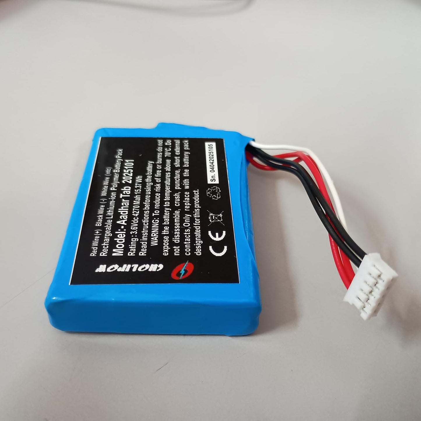 (BT-502) Battery for Realtime Aadhar Tab biometric time and attendance Machine