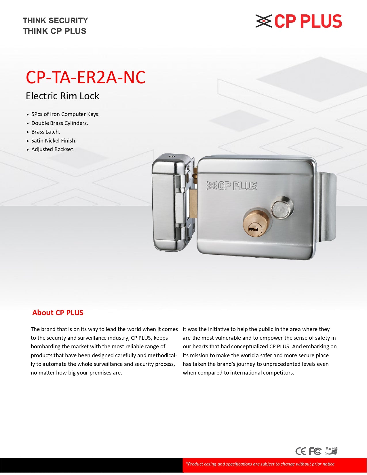 CP Plus Electronic Rim Lock