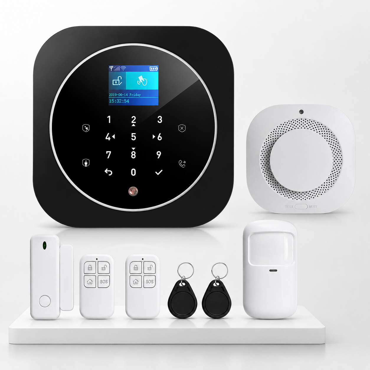 Combo-CN303 ACJ-402 WiFi GSM Security System Complete Kit with 1 Piece Wireless Smoke Sensor SMK-43