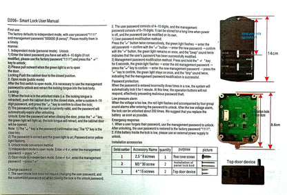 PNCL-100 Electronic Digital Password Lock Digital Key Pad Numbers Door Lock Combination Drawer Lock for Wood Cabinet Code Password Locks