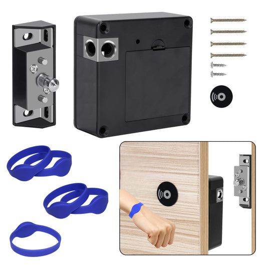 Combo-CN183 Hidden RFID Cabinet Lock with 5 Nos MWB-1K Mifare Wrist Bands for Swimming Pool Lockers