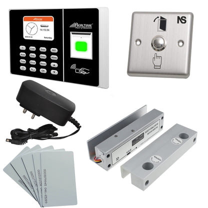 Combo-CN306 Biometric Attendance & Access Control System with Fully Frameless Glass Door Lock & Push Button