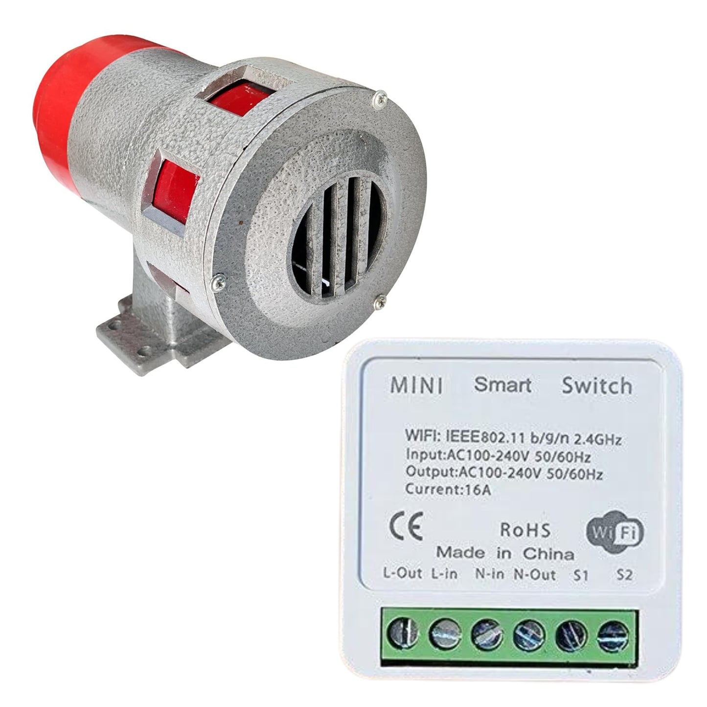 NAVKAR SYSTEMS Single Phase Hooter for Industries, School & College 1.5 Km Range with Tuya WiFi Switch