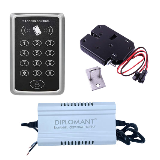 Navkar Systems Electronic Door Lock - Powder Coated Finish (Black) with SA-32 RFID, PIN Access Control System