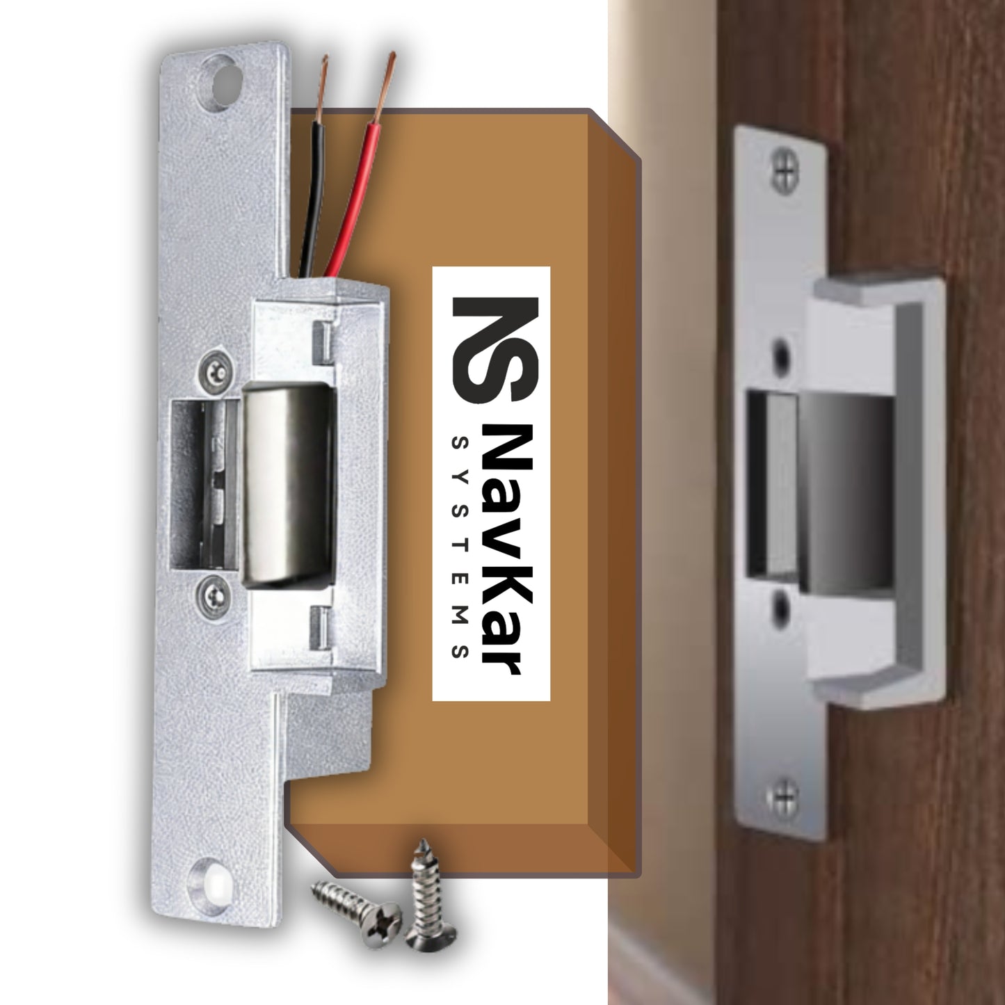 Combo-CN289 Strike Lock with Remote Receiver with 2 Remotes and Adjustable Latch with FPHL-900 Handle Lock and WPAD-12 Mini UPS 12V/2A Switching Power Supply | Convert Your Existing Mortise Lock Operate by Remote