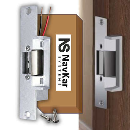 Combo-CN289 Strike Lock with Remote Receiver with 2 Remotes and Adjustable Latch with FPHL-900 Handle Lock and WPAD-12 Mini UPS 12V/2A Switching Power Supply | Convert Your Existing Mortise Lock Operate by Remote