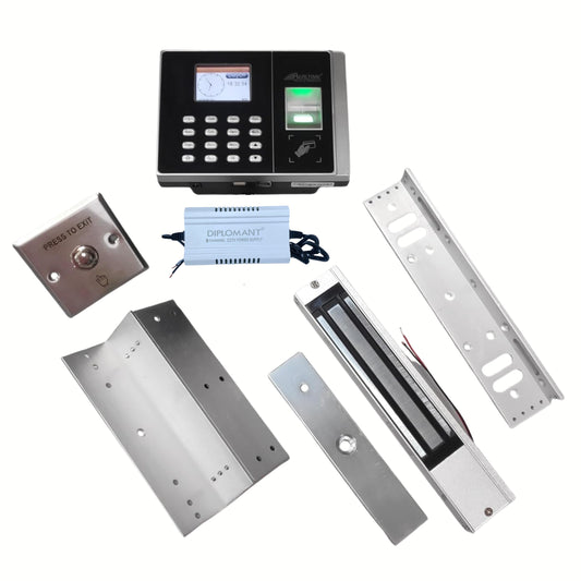Combo-CN39 Biomeric Access with Date Validity with EM Lock Exit Switch Power Supply L Z Bracket for Libraries | Gyms Black Colour