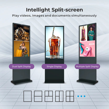 T291099-A E Series 55 Inch Floor Mount Digital Signage Display | Android 9 | 2GB RAM + 16GB ROM | Non-Touch | Indoor Commercial Advertising Display