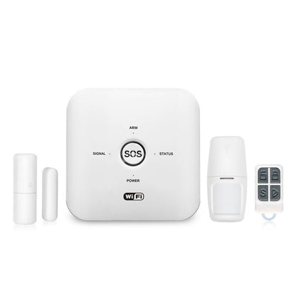 ACJ-390 Wireless Smart Security Alarm System with Remote Tag, Motion Sensor & Door Sensor, SMS/Phone Alerts, WiFi & GSM Sim Connection and Tuya App Control