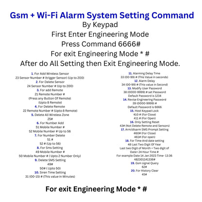 NAVKAR SYSTEMS Combo-CN307 ACJ-400 Home Security Alarm System Complete Kit with 1 Wireless Vibration Sensor VS-43 | Smart Anti-Theft Security System with App Alerts, SMS & Call Notifications