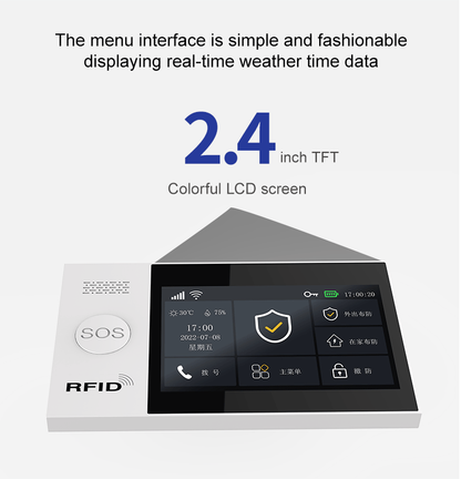 ACJ-407 Tuya WiFi Alarm System 4.3 Inch Screen Home Burglar Motion Detector WiFi & GSM Alarm System
