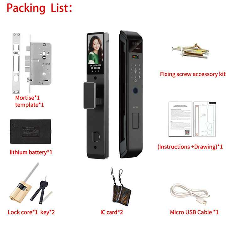 SLX-2 Tuya Smart Door Lock 3D Face Recognition With Video Intercom Function