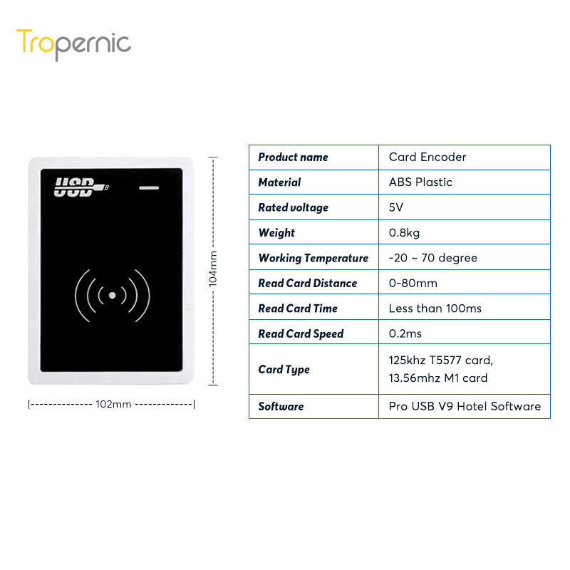 Navkar Systems Contactless Low/High Card Low/High Frequency RFID Hotel Smart Card Reader Encoder for Hotel System