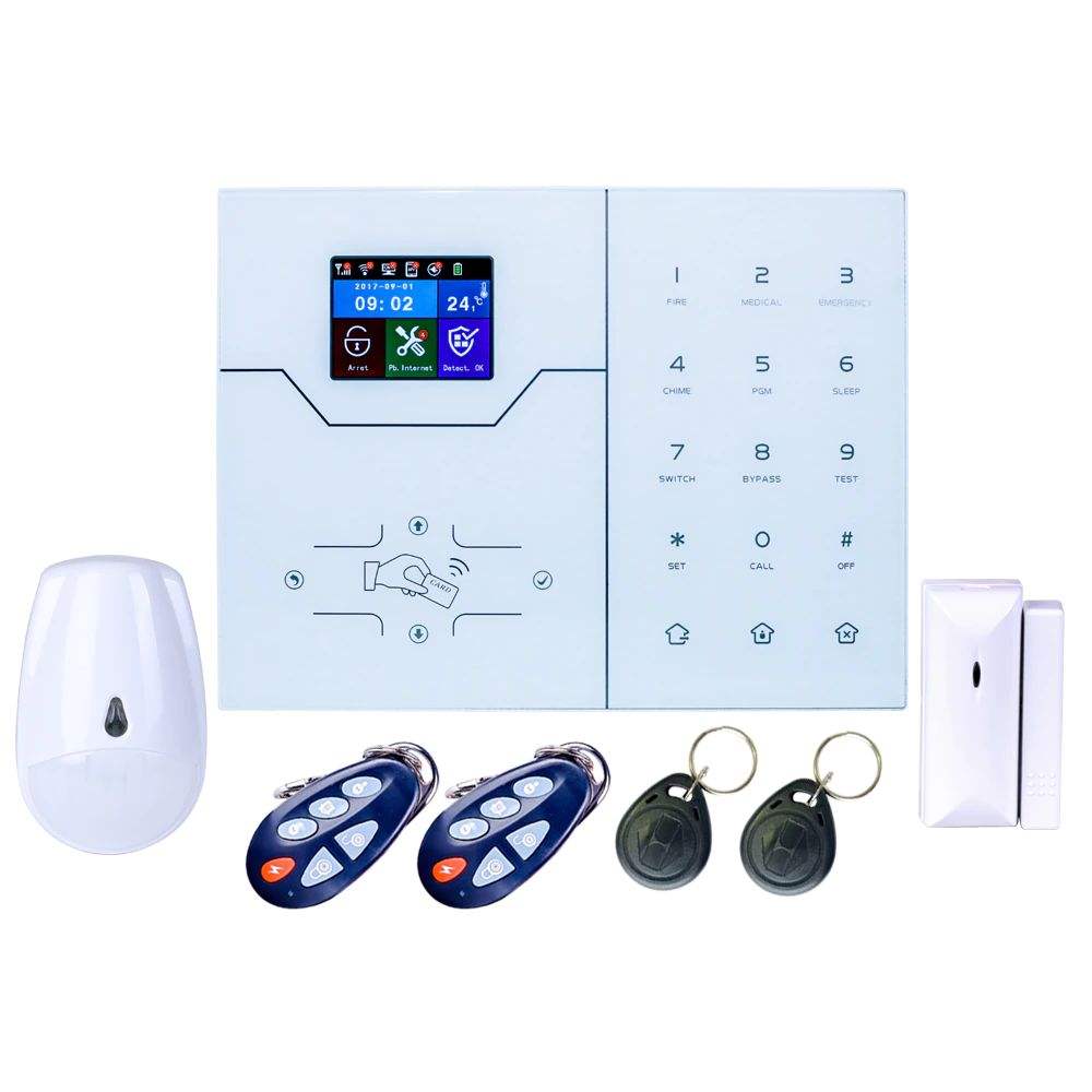 NAVKAR SYSTEMS ACJ-1008  Dual Network Smart WiFi + 4G GSM Home Security Alarm System | 433MHz Wireless Anti-Theft Alarm Kit | App Control, Door Detection, iOS & Android Support, Smart Doorbell Function