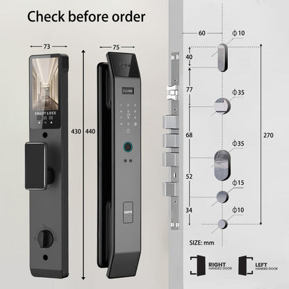 SLX-2 Tuya Smart Door Lock 3D Face Recognition With Video Intercom Function