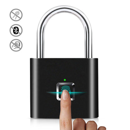Smart Fingerprint Padlock, Finger Print Unlock Mini Security Key Friendly Kids and Elderly Keyless Lock Quick Anti-Theft