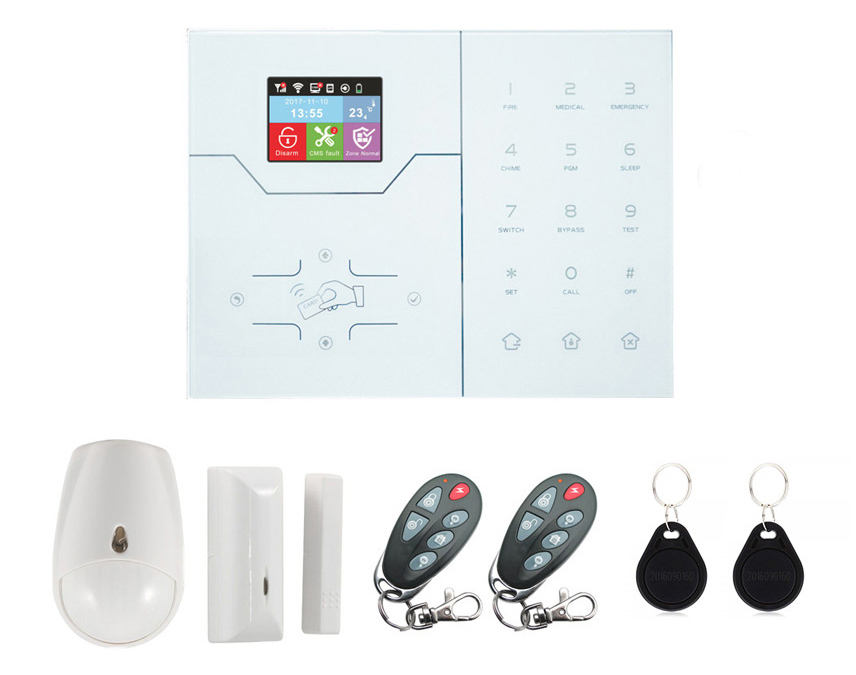 NAVKAR SYSTEMS ACJ-1008  Dual Network Smart WiFi + 4G GSM Home Security Alarm System | 433MHz Wireless Anti-Theft Alarm Kit | App Control, Door Detection, iOS & Android Support, Smart Doorbell Function