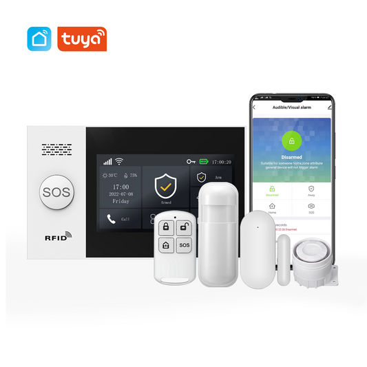 ACJ-407 Tuya WiFi Alarm System 4.3 Inch Screen Home Burglar Motion Detector WiFi & GSM Alarm System