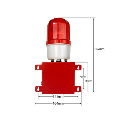NAVKAR SYSTEMS TBJ-100 Industrial Sound & Light Alarm | 120dB Emergency Siren with LED Flashing Warning Light | AC 220V Safety Alarm for Factory, Warehouse, Crane & Industrial Applications