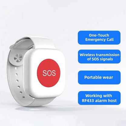 PW-43 Navkar Systems RF433MHz Wireless Watch Style SOS Panic Button for Elderly, Patients & Emergency Alarm System