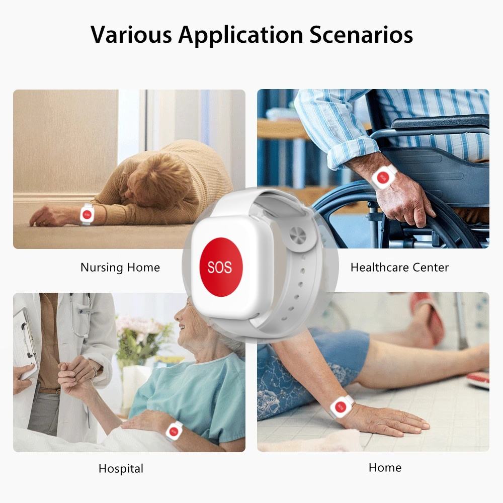 PW-43 Navkar Systems RF433MHz Wireless Watch Style SOS Panic Button for Elderly, Patients & Emergency Alarm System