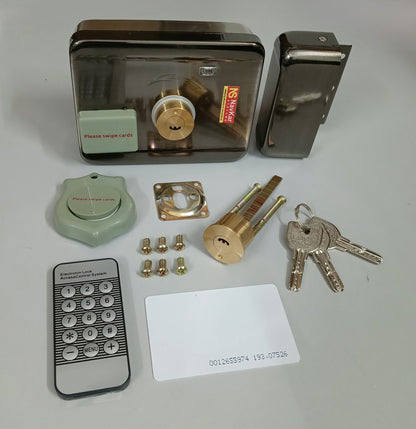 Electronic Lock Motor Operated Silent Outdoor Type Open by RFID Card, Remote, Switch, Security Lock,Steel Door Lock