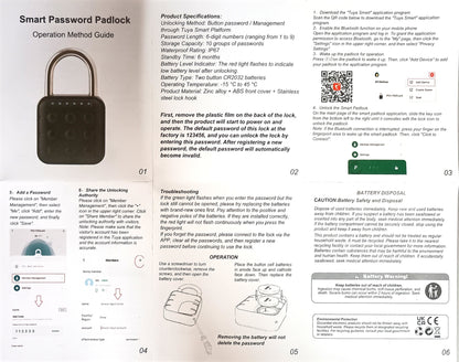 Waterproof Rust-resistant Durable Keyless Convenient and Fast Home Security Smart Password Padlock