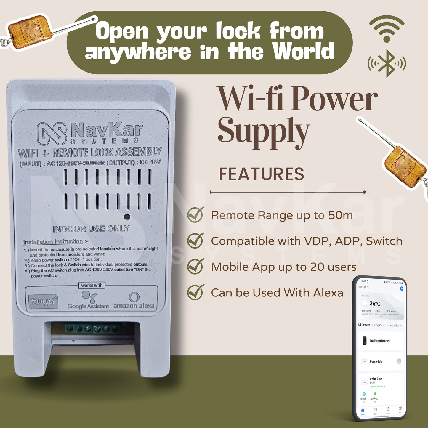 WiFi Power Supply with 3 Remotes