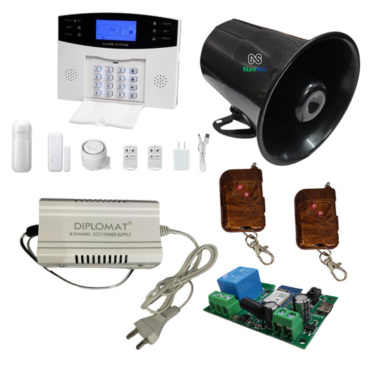 Keypad Home Security System Kit with Tuya WiFi Siren with 2 remotes and 12V Power Supply (Get Alarm remotely Anywhere in The World Through Your WiFi Security System)