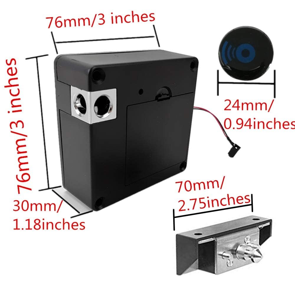MFCL-200 mifare Card Cabinet Lock - Pack of 3 | Hidden DIY RFID Lock for Wooden Cabinet Drawer Locker Cupboard Punch-Free, Locker, Wardrobe, Drawer Lock