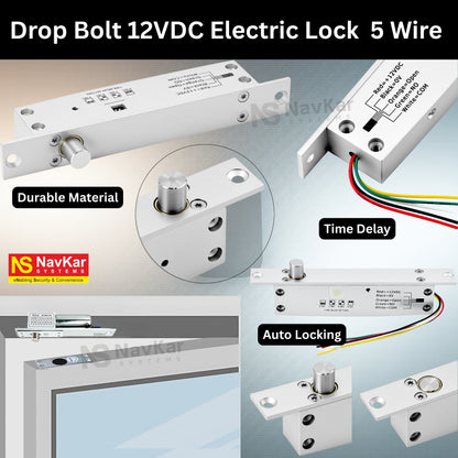 DBWD-05 5 Line Electric Drop Bolt Lock with Door Feedback and Timer