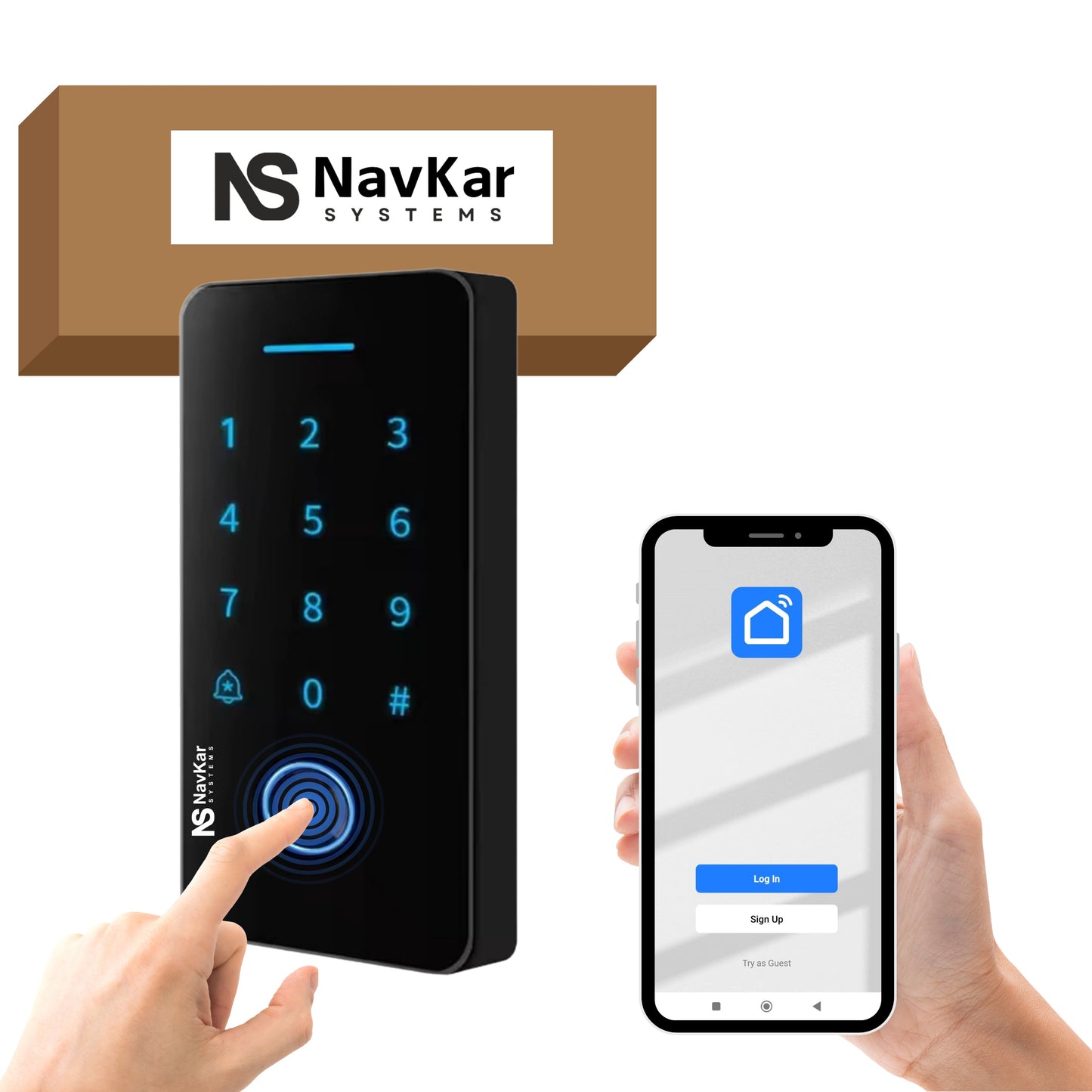 WB-02 Weatherproof Finger Card Pin Remote Mobile App Access Control Panel, Can Operate Any Electronic Lock Using Finger Card Pin Remote Smart Life App