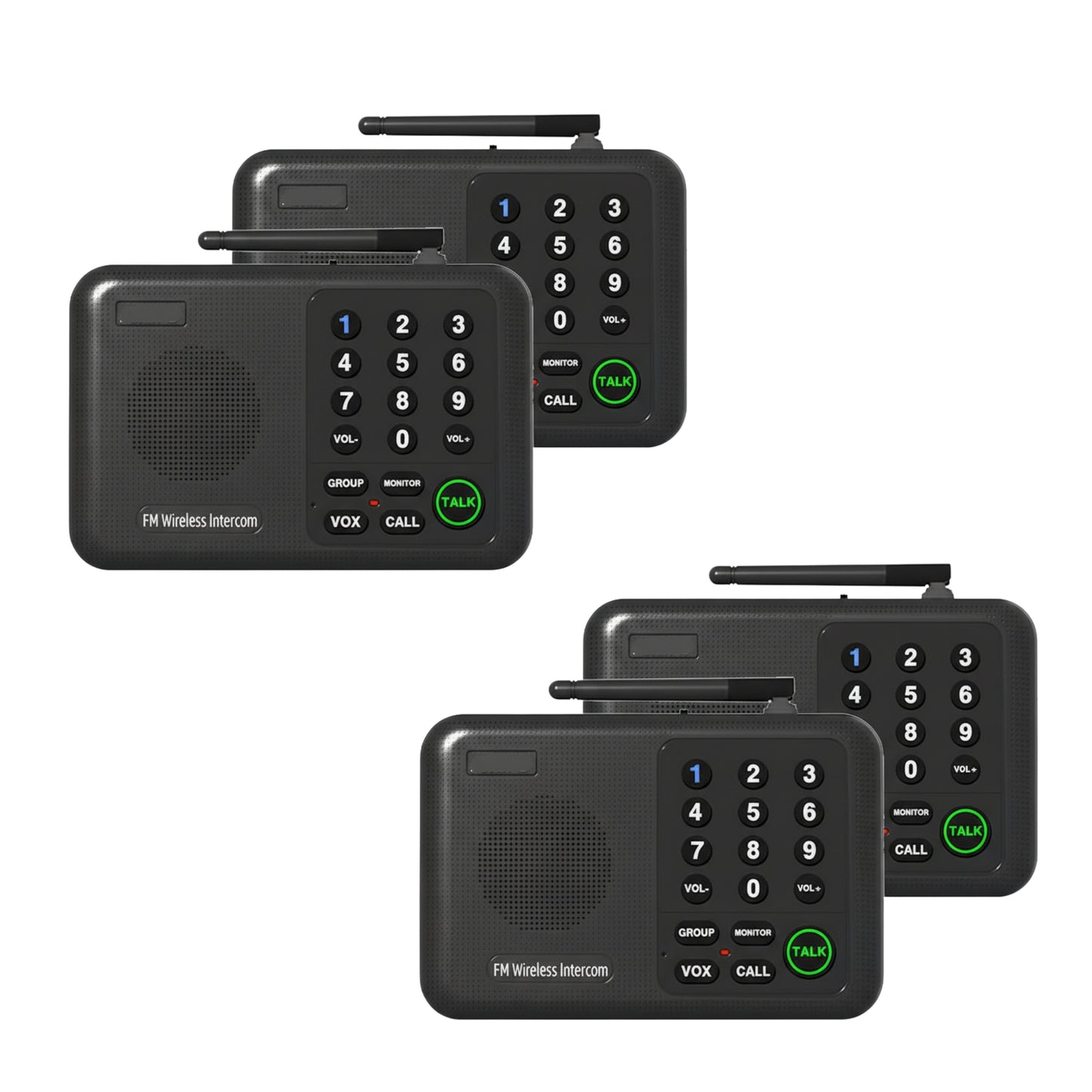 5280 Feet Range 4 Units Set Intercoms FM Wireless Home Intercom System for House Business Office Room to Room Communication Intercom System