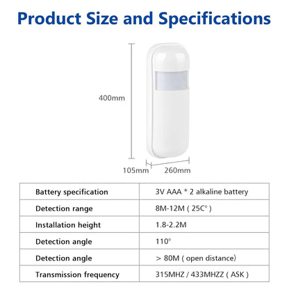 (PIMS-43) 433 Mhz Wireless PIR Motion Sensor
