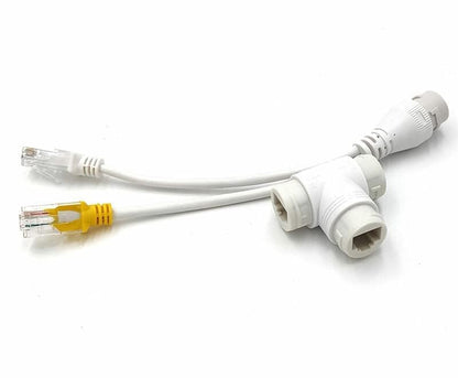 POES-12 POE Splitter/Multiplexer 2-in-1 Network Cabling Connector Three-Way RJ45 Connector For HD IP Camera CCTV (Pack of 1)