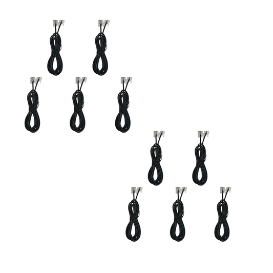 NAVKAR SYSTEMS Set of 10 RJ11 Telephone Cables, 1.5 Meter RJ11 Phone Extension Cord for Landline, Modem & Fax Machine