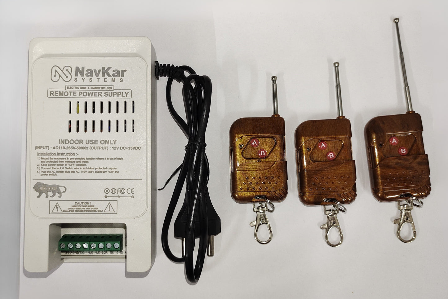 Relay Power Supply with Remote RECIVER and 3 REMOTES for Electronic Door Lock