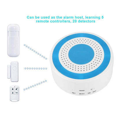 (SRRD-43) Wireless Sound and Light Strobe Siren 433mhz 100dB Home Security Strobe Siren for WiFi GSM Alarm Panel System (20 Wireless Defense Zones, 5 Wireless Remote Controllers)