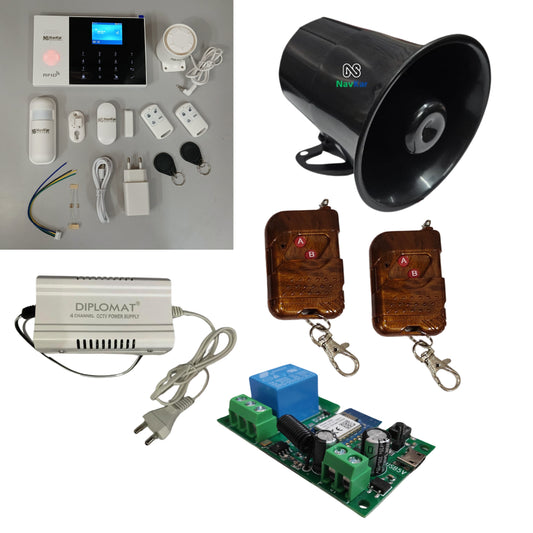 Touch Home Security System Kit with Tuya WiFi Siren with 2 remotes and 12V Power Supply (Get Alarm remotely Anywhere in The World Through Your WiFi Security System)