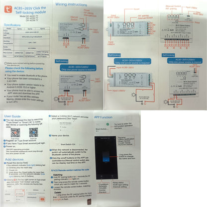 4 Channel Smart WiFi Switch DIY-AC04-TY Smart Life App Compatible, Google Voice & Alexa Enabled, for Home Appliances, Easy Installation
