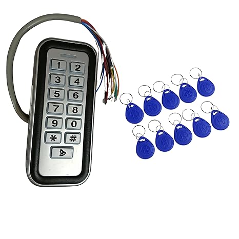 Combo-CN140 Weatherproof Password RFID Card Reader Door Access Control Home Office Security System with 10 Keyfobs