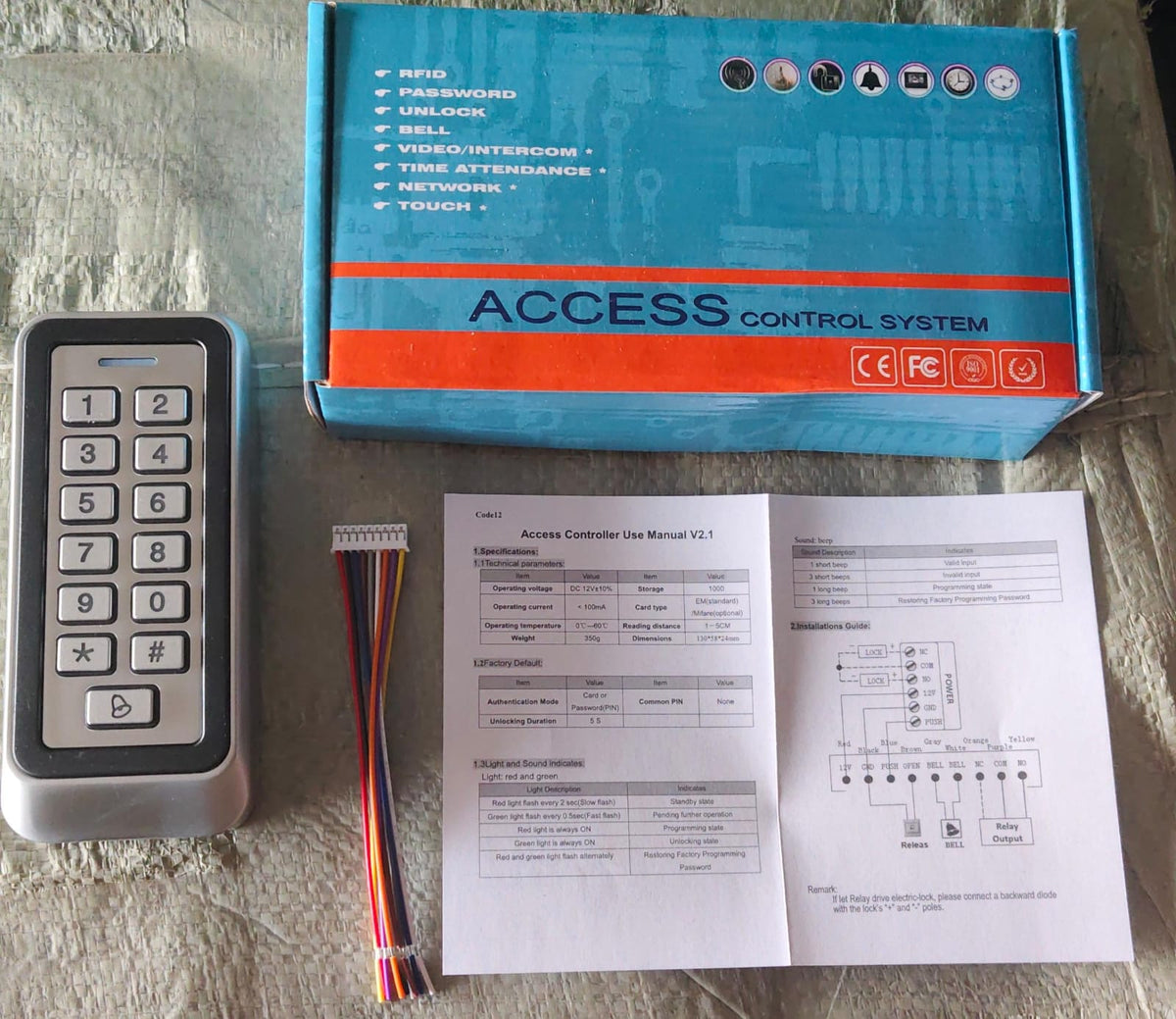 WPRF-1K Rfid Access Control Panel Weather Proof For Access Control System