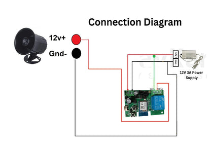 Combo-CN56 Tuya WiFi Siren with 2 remotes and 12V Power Supply (Get Alarm remotely Anywhere in The World Through Your WiFi Security System)