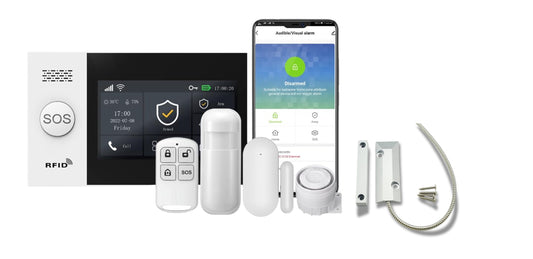 Combo-CN290 ACJ-407 Tuya WiFi Alarm System 4.3 Inch Screen Complete Kit with 1 Piece Wireless Shutter Sensor SH-43