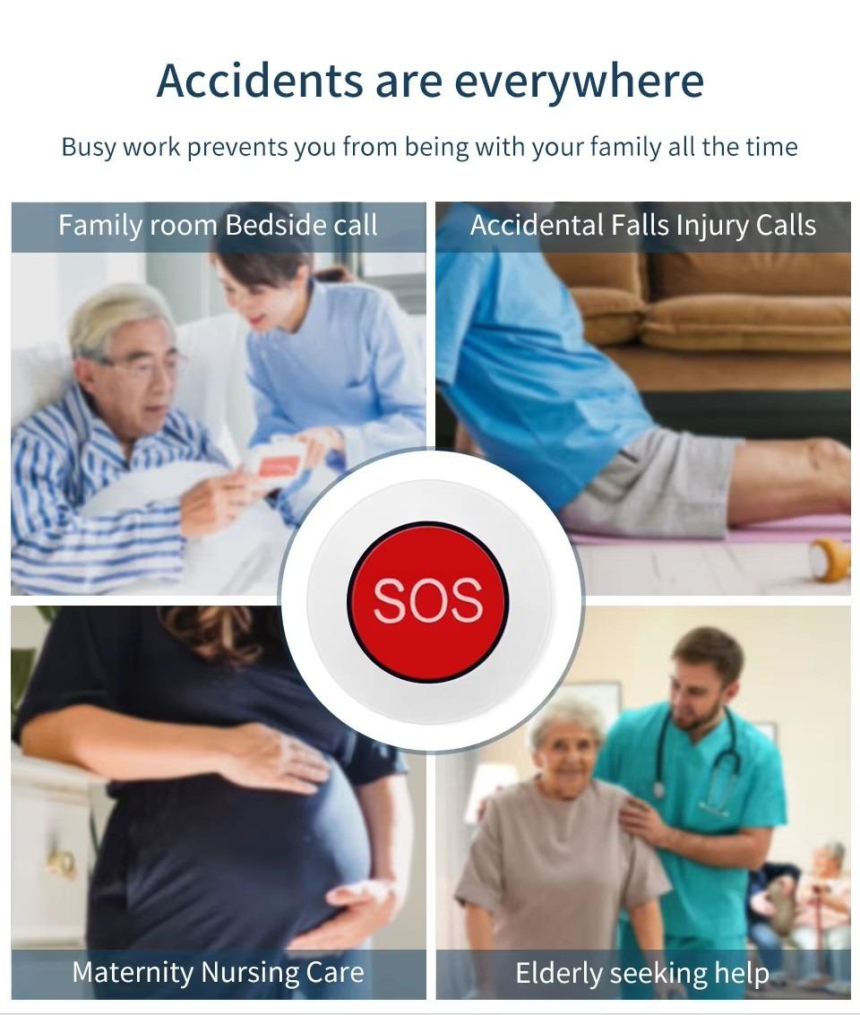 PS-43 Wireless Emergency SOS Panic Button 433MHz | Seniors, Home Safety & Instant Alert System | Personal Panic Button for Home Security