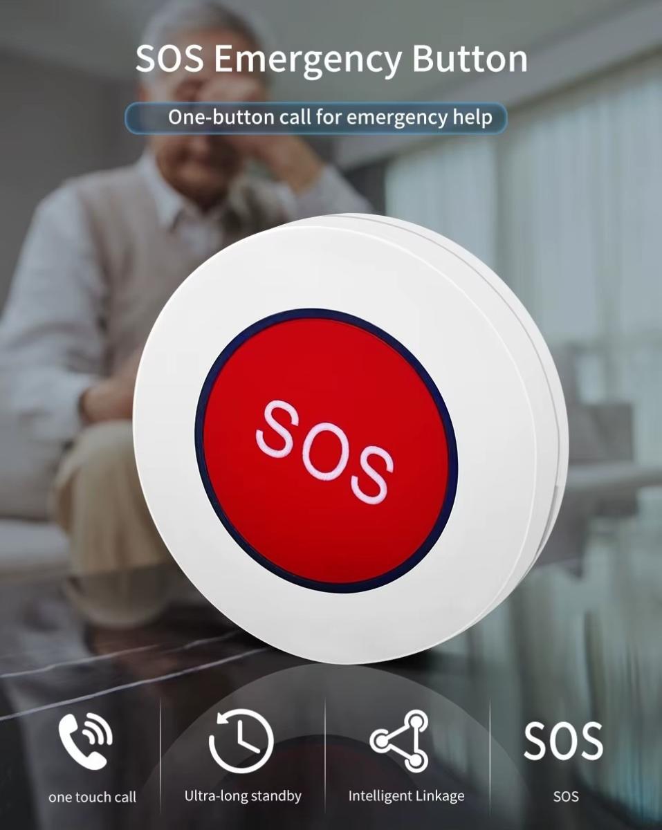 PS-43 Wireless Emergency SOS Panic Button 433MHz | Seniors, Home Safety & Instant Alert System | Personal Panic Button for Home Security