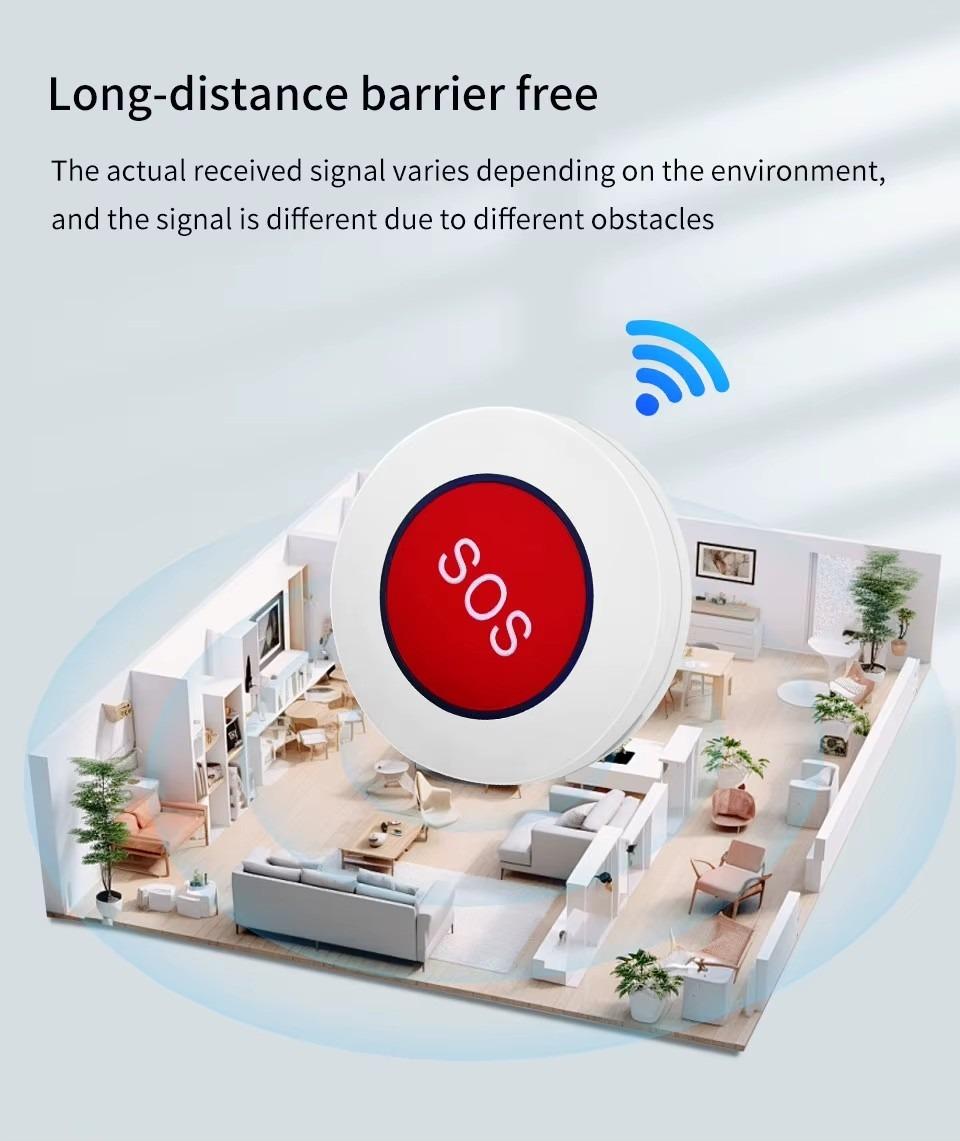 PS-43 Wireless Emergency SOS Panic Button 433MHz | Seniors, Home Safety & Instant Alert System | Personal Panic Button for Home Security