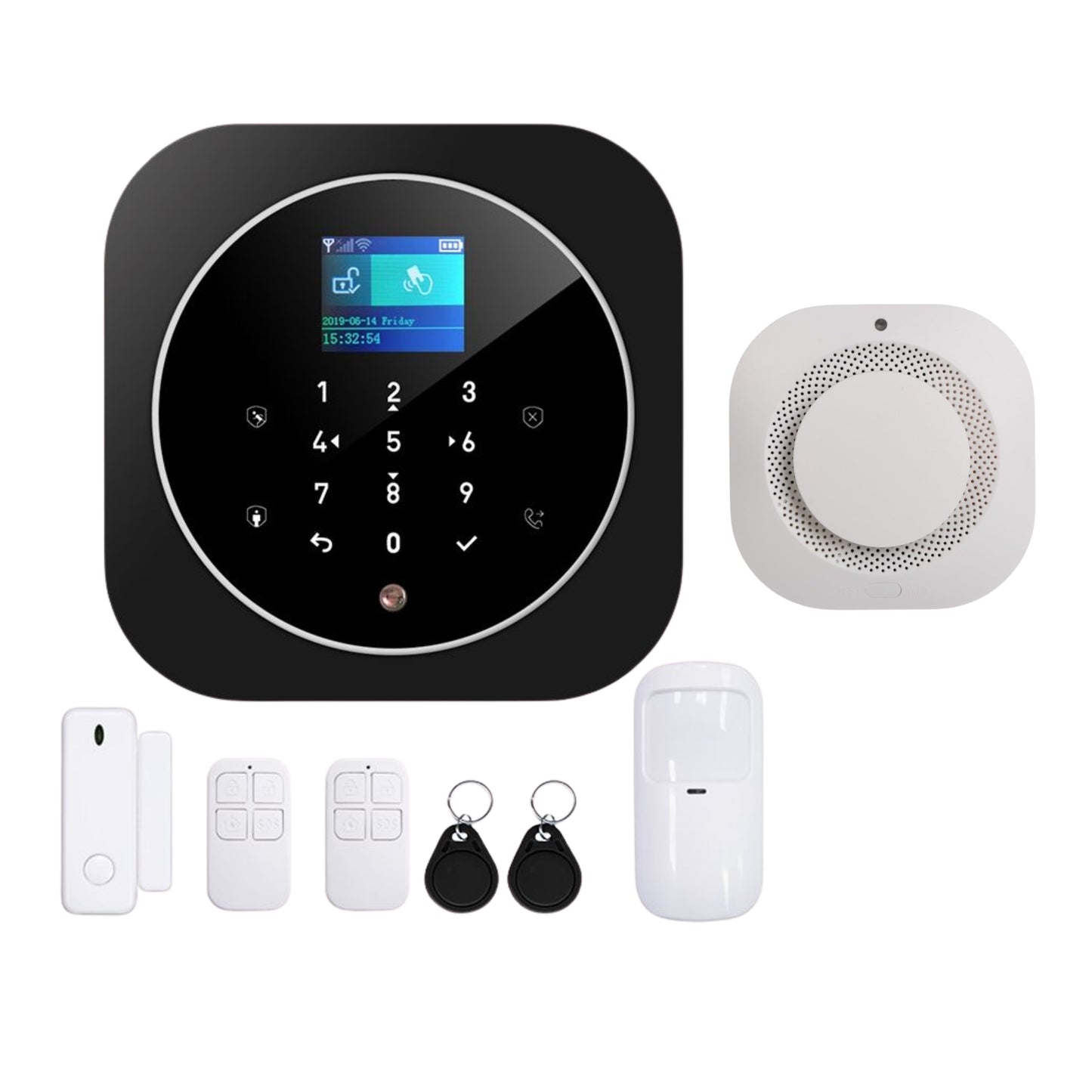 Combo-CN303 ACJ-402 WiFi GSM Security System Complete Kit with 1 Piece Wireless Smoke Sensor SMK-43